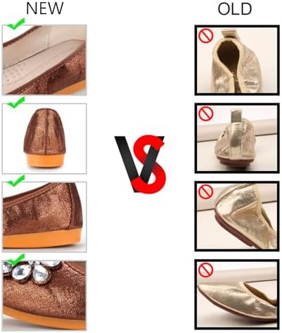 KUNWFNIX Women Ballet Flats Rhinestone Wedding Ballerina Shoes Foldable Sparkly Comfort Slip on Flat Shoes - Image 5