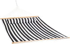 Sunnydaze Quilted Double Hammock for Outside with Pillow, Black and White by SunnydazeDecor