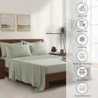 King Envelope Pillowcase Set | 100% Viscose | Organically Grown | Ultra Soft | Cooling | 2pcs [Willow] - Image 2