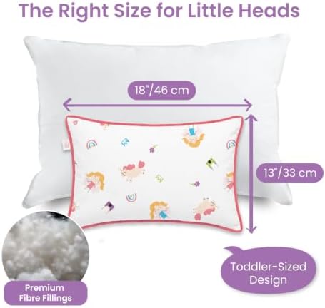 Toddler Pillow with Pillowcase, 13x18 Ergonomic Kids Travel Pillow with Rayon from Bamboo Jersey Knit Cover, Soft & Breathable, Machine Washable, for Toddlers 2-5 Years (Fairy Design) - Image 4