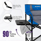 Tall Folding Directors Chair with Side Table 30.71" Seat Height Foldable Camping Chair Bar Stool for Makeup Artist Face Painting with Footrest and Storage Pocket Supports 350LBS - Image 5