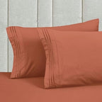 Mocassi Twin XL Size 4-Piece Bed Sheet Set - 1800 Premium Hotel Quality Microfiber 18-24 Inches Extra Deep Pocket Fitted Sheet- Luxury Soft, Breathable, Wrinkle, and Fade Resistant, Coral - Image 6