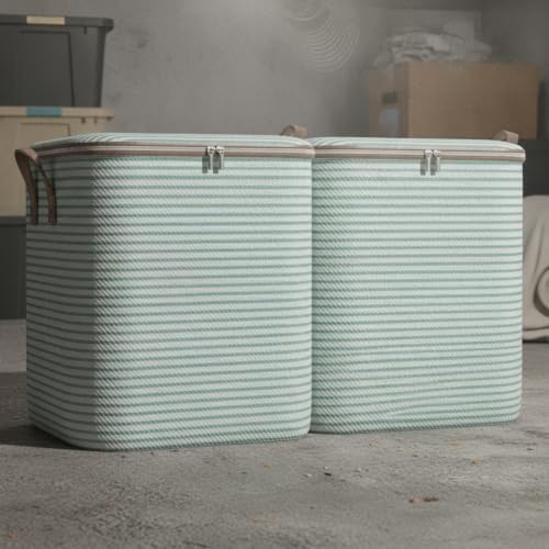 Storage Bag, Clothing Storage, Blue Stripe 110L (2-Pack) - Image 3