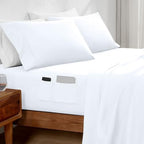 Bare Home Sheet Set Storage Pocket 1800 Ultra-Soft (Twin XL, White) by BareHome
