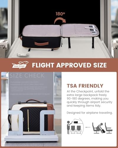 LOVEVOOK Large Travel Backpack for Women, TSA Carry on Backpack for Airplanes, 40L Personal Item Travel Bag for Women fits 17" Laptop,Waterproof Carry on Bag Airplane Approved with 3 Packing Cubes - Image 5