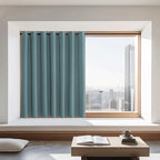 NICETOWN Blackout Curtains 72 inches Long, Grommet Privacy Window Treatment Thermal Insulated Room Darkening Sliding Glass Door Drape for Bedroom Living Room, 1 Panel, W100 x L72, Greyish Blue by NICETOWN