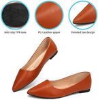 KUNWFNIX Women's Ballet Flats Foldable Classic Crown Rhinestone Slip On Bowknot PU Leather Faux Suede Pointed Toe Comfort Flat Casual Dress Shoes - Image 4