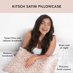 Kitsch Satin Pillowcase with Zipper - 2 pcs Standard Size, Leopard - Image 3