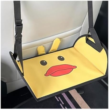 Kids Cartoon Bear Car Seat Foot Rest Hammock - Universal Auto Backseat Travel Foot Mat for Children(Squinting Bear) - Image 4
