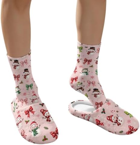 Jeiento Womens Fuzzy Slipper and Socks Winter Warm Gifts for Mom,Wam Cozy Indoor Socks Comfort Home Shoes - Image 4