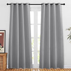 NICETOWN Blackout Silver Grey Doorway Curtains - Solid Thermal Insulated Grommet Room Darkening Privacy Window Drapes Sound Dampening for Bedroom/Living Room (W46 x L80, 2 Panels) by NICETOWN