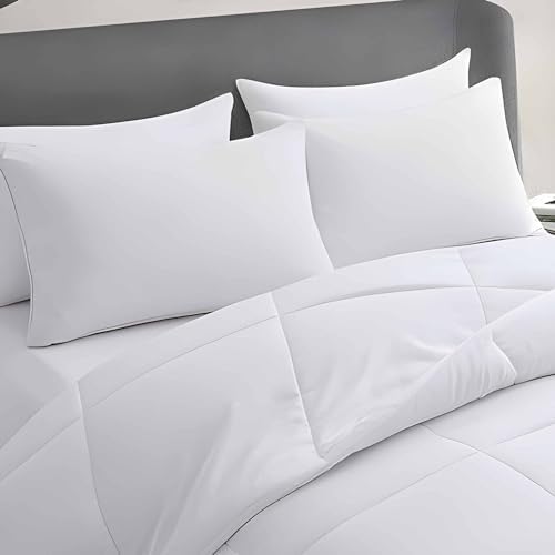 Acteb Medium Support Bed Pillows Queen Size Set of 4 Pack for Sleeping 20"x30", Hypoallergenic Skin Friendly Down Alternative Filling for Side Stomach Back Sleeper Machine Washable - Image 2
