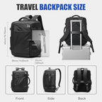 suwasp Travel Backpack with Toiletry Bag Set for Women Men,Ryanair Backpack 40x30x20CM Airline Approved Personal Item Travel Bag, Carry On Backpack Fits 14 Inch Laptop, 180° Opening,Black - Image 7