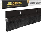 2 Pack – 42'' Premium Aluminum Door Sweep with Nylon Brush, Seals Gaps Up to 5/8", Dark Bronze Anodized Aluminum Door Sweep, UL Fire-Certified, and Built for Long-Term Performance, JS-NB161 by JELOSTONE