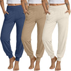 Ficerd 3 Pack Women's Joggers Loose Yoga Pants with Pockets by Ficerd