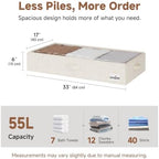 StorageWorks 6 Inch Low Profile Under Bed Storage Containers with Clear Lid - Image 2