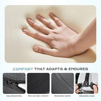 Coverado Lumbar Support and Headrest Pillow for Car, Integrated Design Ergonomic Memory Foam Head Neck Support Pillow for Driving Seat, Soft Leather Breathable Back Support, Back Pain Relief, Black - Image 2