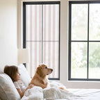 Window Privacy Film Frosted, Pink Lines Static Cling Door Window Covering, Modern Vertical Striped Vintage Minimalist UV Blocking Windows Film for Office, Hotel, Bedroom, 29.5 x 78.7 Inches - Image 2