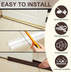 Yaocom 2strip 32" Vinyl U Shape Door Bottom Seal Slide on Door Sweep, Brown - Image 5