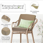 Newwiee 8 Pcs Patio Outdoor Cushion Covers,Solid,Khaki Yellow - Image 4
