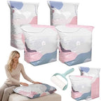 No-Pump Vacuum Storage Bags, Reusable Heavy-Duty Jumbo Vacuum Storage Bags for Bedding, Press & Seal, Vacuum Storage Vubes for Travel Home Organization (2pcs s+2pcs l) by Unknown
