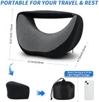 3-in-1 Memory Foam Travel Neck Pillow – Adjustable, Machine Washable & Portable for Airplane, Car, Office – Converts to Scarf & Eye Mask – Ultimate Neck Support for Long Flights - Image 3