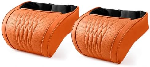 Memory Foam Car Headrest Pillow, Car Neck Pillow for Driving (Orange, 2 Pcs by Unknown