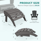 PLUUV Folding Adirondack Ottoman Footrest for Adirondack Chair, Grey - Image 6