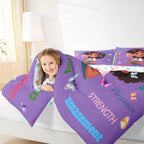 Erosebridal Black Girls Magical Comforter Set Butterflies Inspirational Quotes King Bedding Set African American Comforter Afro Pretty Girls Duvet Insert for Nursery Kids Princess Cute Room Decor - Image 5