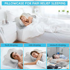 Hahafelt 2 Pcs Cooling Cervical Pillowcase, Gray, Standard Size - Image 6