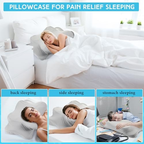 Hahafelt 2 Pcs Cooling Cervical Pillowcase, Gray, Standard Size - Image 6