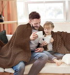 Utopia Bedding 100% Cotton Waffle Blanket Queen Size Brown, 90x90 Inch - Image 5
