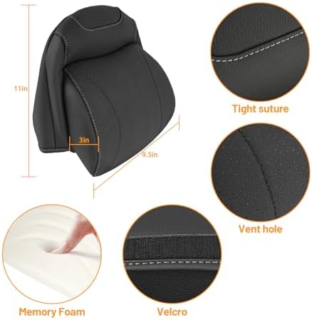 MAIKER OFF ROAD Neck Pillows Compatible with Jeep Wrangler JL 4 Door 2018-2024 Gladiator JT Softness Driver Front Seat Headrest Pillow 100% Memory Foam and Breathable Cover, Grey Side Rope, 1pc - Image 6