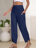 ANRABESS Womens Wide Leg Palazzo Capri Barrel Pants Cropped Trousers - Image 4