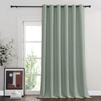 NICETOWN Blackout Sage Green Blackout Curtain for French Door, Grommet Room Divider Curtain Wide Window Treatment Voice Reducing Thermal Drape for Bedroom/Living Room (1 Panel, W80 x L95) by NICETOWN