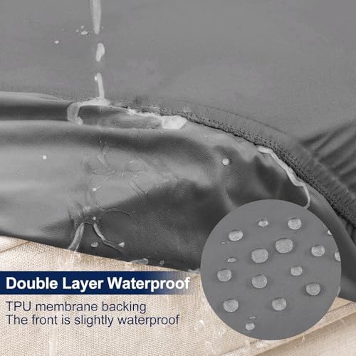 Smiry Waterproof Patio Cushion Covers, Stretch Outdoor Furniture Covers - Image 2