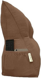 Peachwell Handmade Headboard Pillow- Triangular Wedge Support Large Bolster Cushion Headboard Backrest Pillow with Two Large Side Pockets for Bed Rest (Brown, 47 x 8 x 20 inches) - Image 3