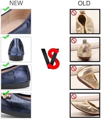 KUNWFNIX Women Ballet Flats Rhinestone Wedding Ballerina Shoes Foldable Sparkly Comfort Slip on Flat Shoes - Image 5
