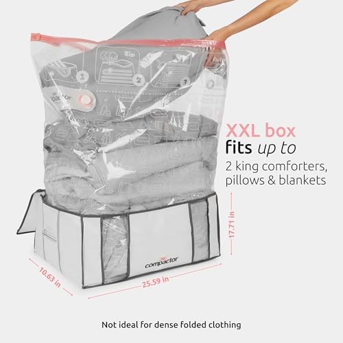 Compactor XXL 3 Vacuum Storage Bag & 3 Semi-Rigid Box, Closet Organizer, 210L - Image 5