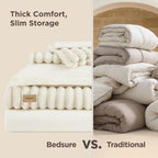 Bedsure 2-in-1 Comforter Set with Detachable Fleece Blanket, White Queen - Image 6