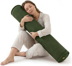 Long Pillow for Bed – Corduroy Round Bolster Pillow for Adults, Decorative Body Pillow for Sleeping or Sofa Support,59 x 7.87 Inches,Avocado Green by Ailuteie