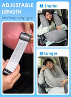 QUEEN ROSE Car Travel Pillow for Sleeping, Adjustable Head Support, Grey - Image 4