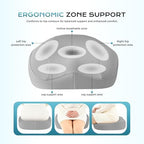 Coverado Memory Foam Car Seat Cushion and Lumbar Support Headrest Pillow, 2-in-1 Integrated Ergonomic Back Support Neck Pillow, Breathable Seat Cushion for Sciatica Back Tailbone Pain Relief, Gray - Image 3