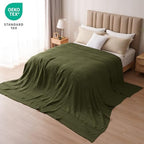 PHF Lightweight 100% Cotton Waffle Blanket, Oversized King, Capulet Olive - Image 5