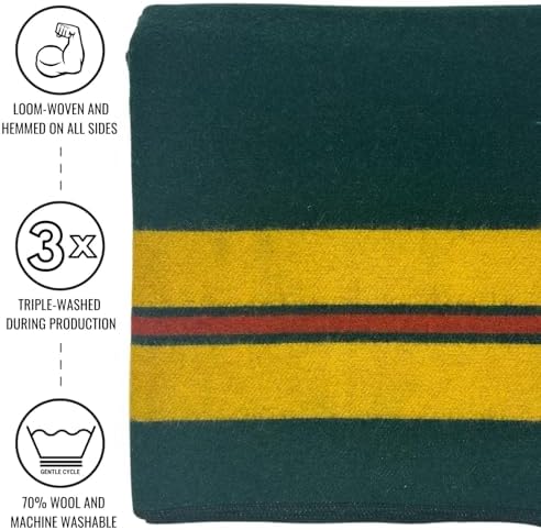 Arcturus Rainier Wool Blanket - Warm, Heavy, Washable, Bed Blanket | Great for Home & Camping (Fort Vancouver, Queen) - Image 3