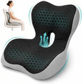 PEGZONE Seat Cushion & Lumbar Support Pillow Memory Foam, Black & Gray by Pegzone
