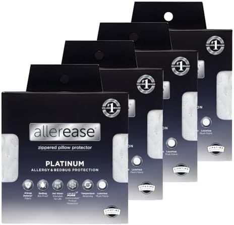 AllerEase Platinum Allergy Knit Pillow Protector King 4pack by AllerEase