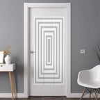 Window Privacy Film Frosted, Black Grey Geometric Non-Adhesive Static Cling Window Tint, Square Minimalist Modern Insulated Windows Frosted Films for Living Room, 35.4 x 78.7 Inches - Image 3