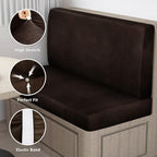 ANARACHON Leather Look RV Dinette Cushion Covers, Stretch Camper Cushion Slipcovers for Travel Trailer Couch RV Booth Seat(2 Backrest Cover & 2 Bench Cover,02 Coffee Brown) - Image 5