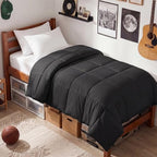 EASELAND Twin XL Down Alternative Comforter, Black, 68x92 Inches by EASELAND